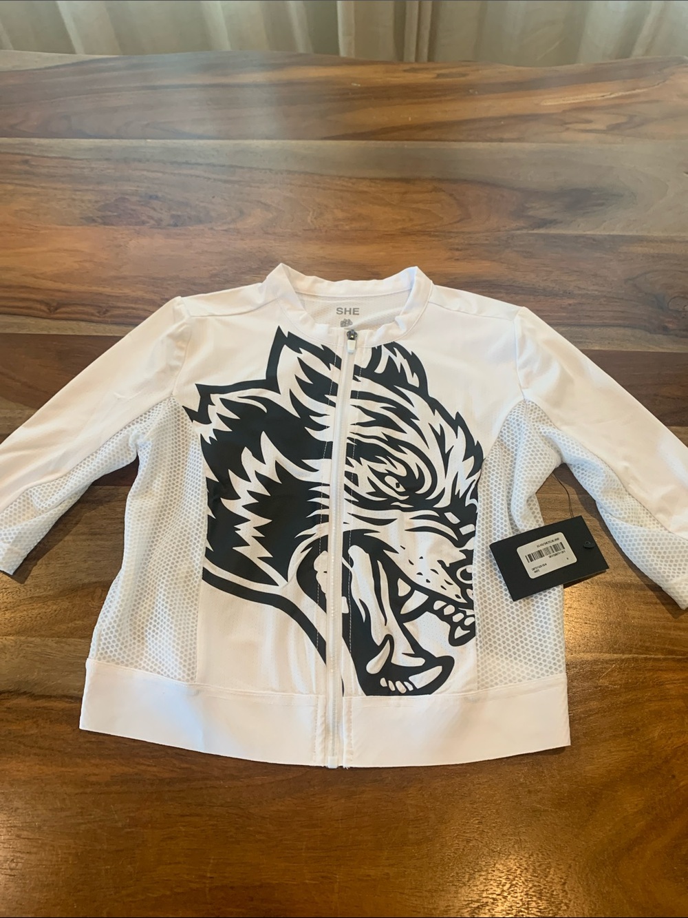 Darc Sport White Jacket with Black Wolf Graphic